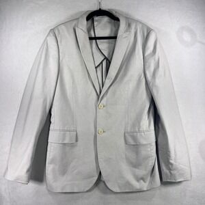 Express Men 40R Slim Fit Linen Cotton Blazer Jacket Crystal Grey Summer